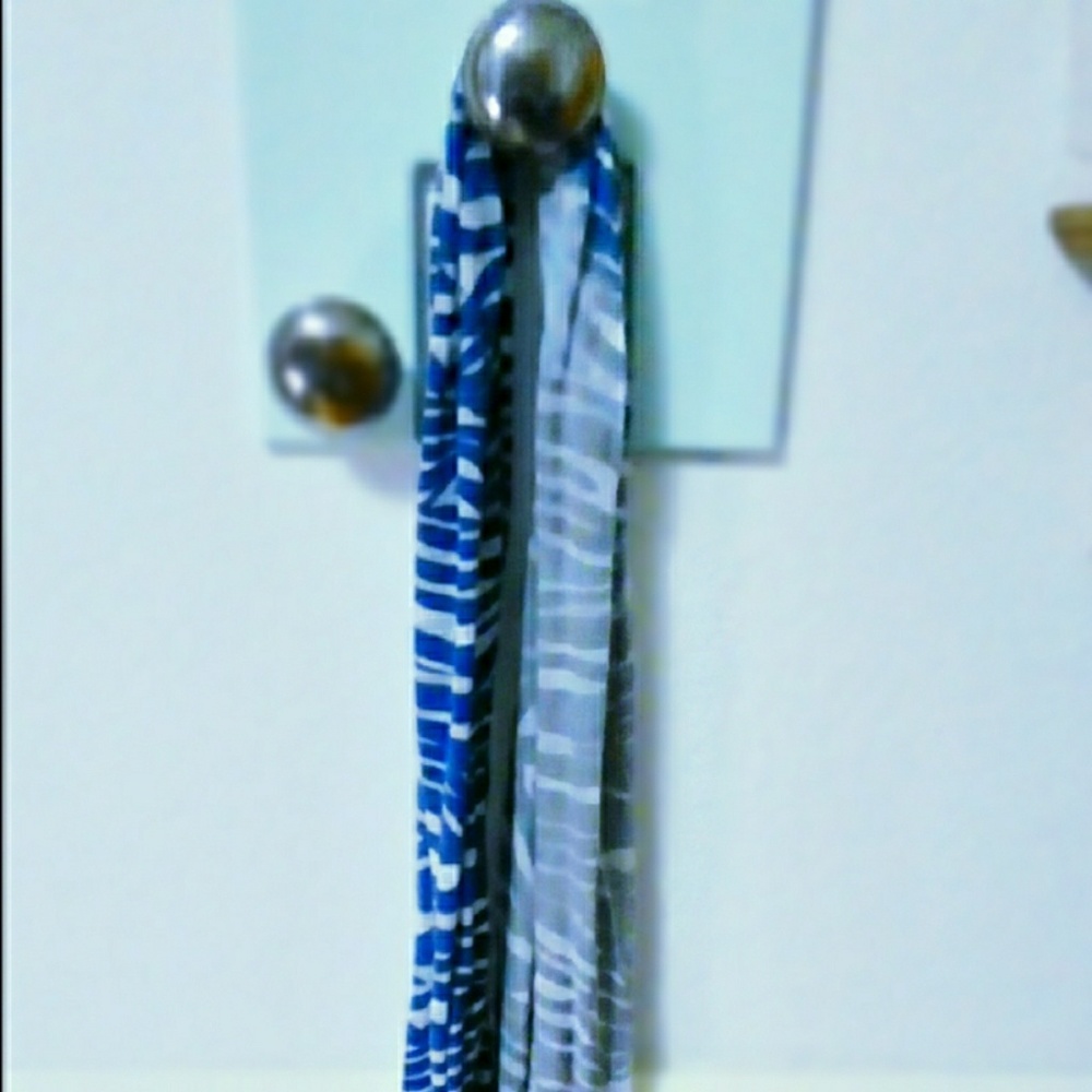 Ombre blue and gray animal print scarf